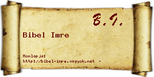 Bibel Imre névjegykártya